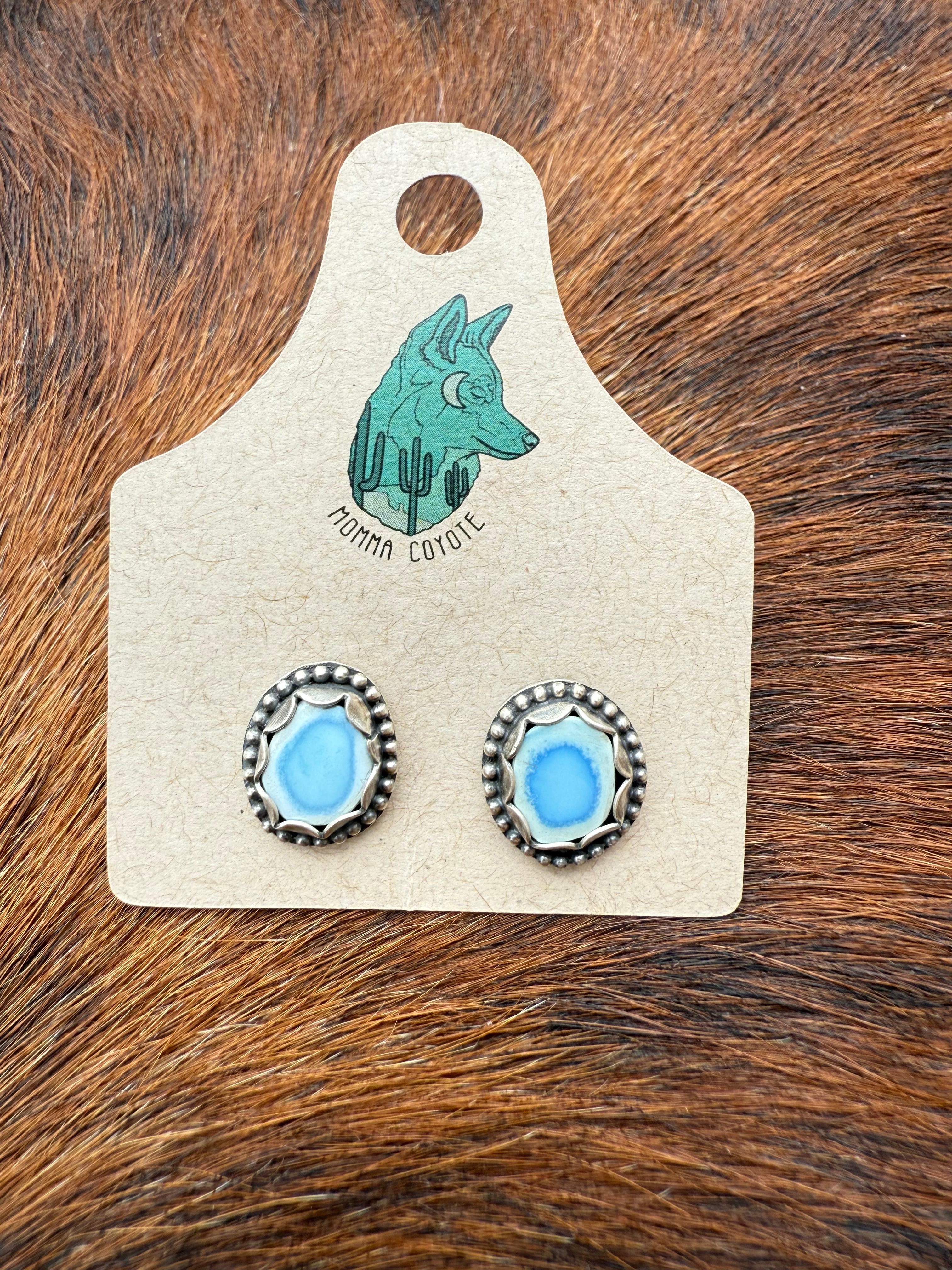 Golden Hill Turquoise Sliced Nugget Studs - Small