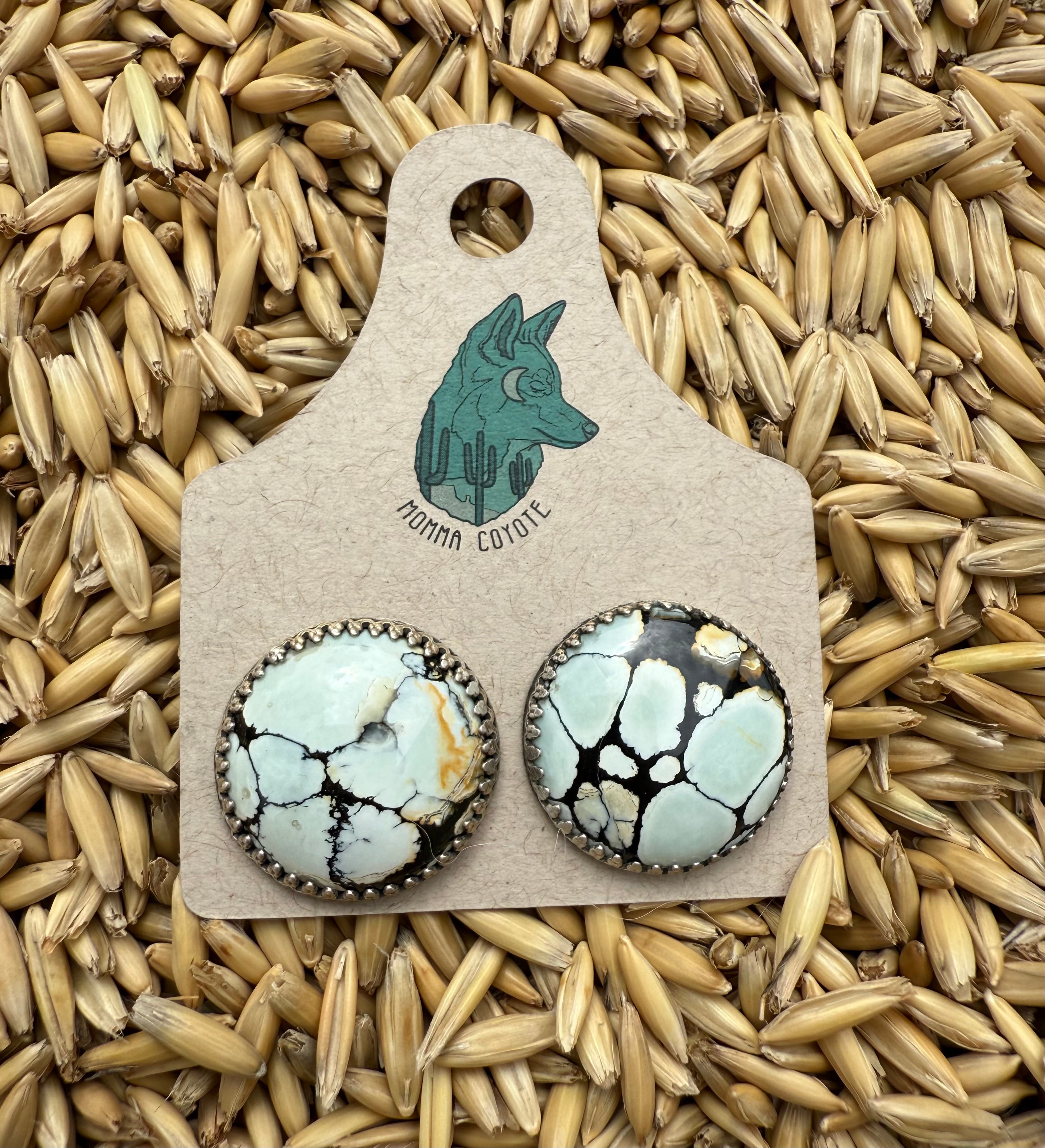 Ivory Creek Crackle Circle Studs
