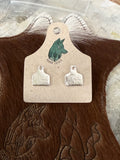 Cow Tag Stud Earrings