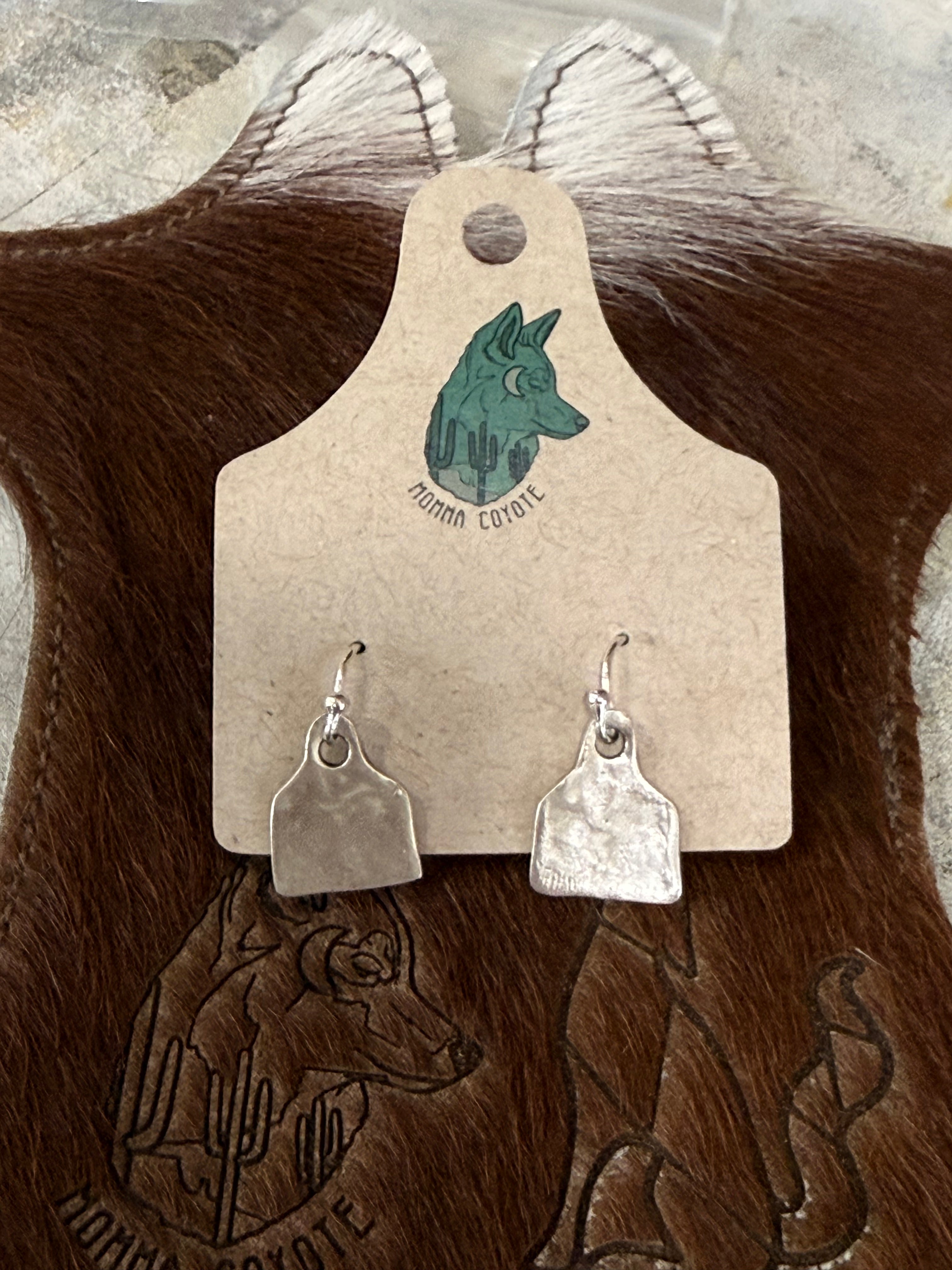Cow Tag Dangle Earrings