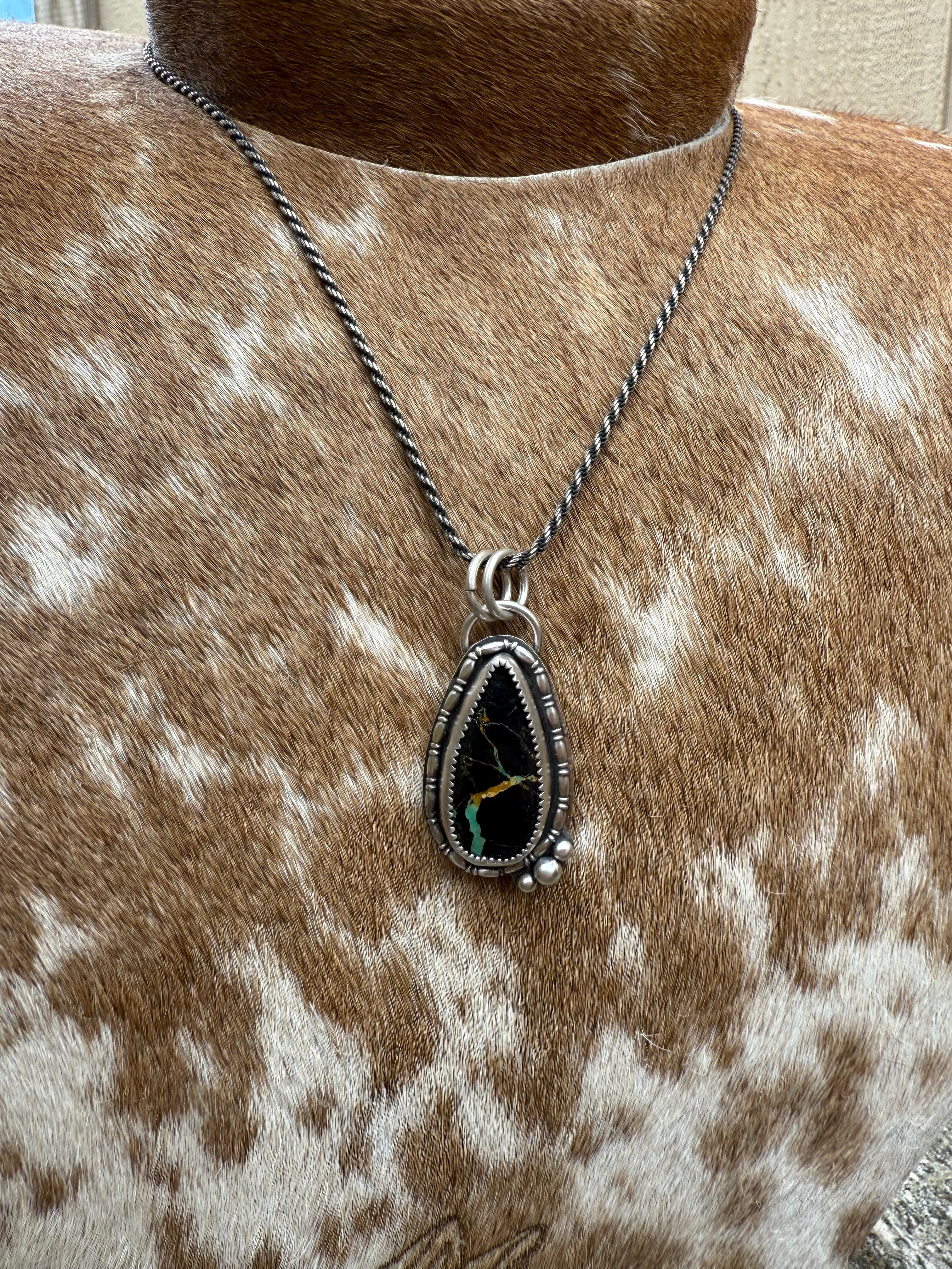 Black Jack Turquoise Pendant
