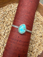 Royston Turquoise Cuff - Striped Band (A)
