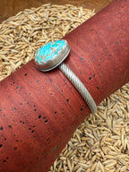 Royston Turquoise Cuff - Striped Band (A)