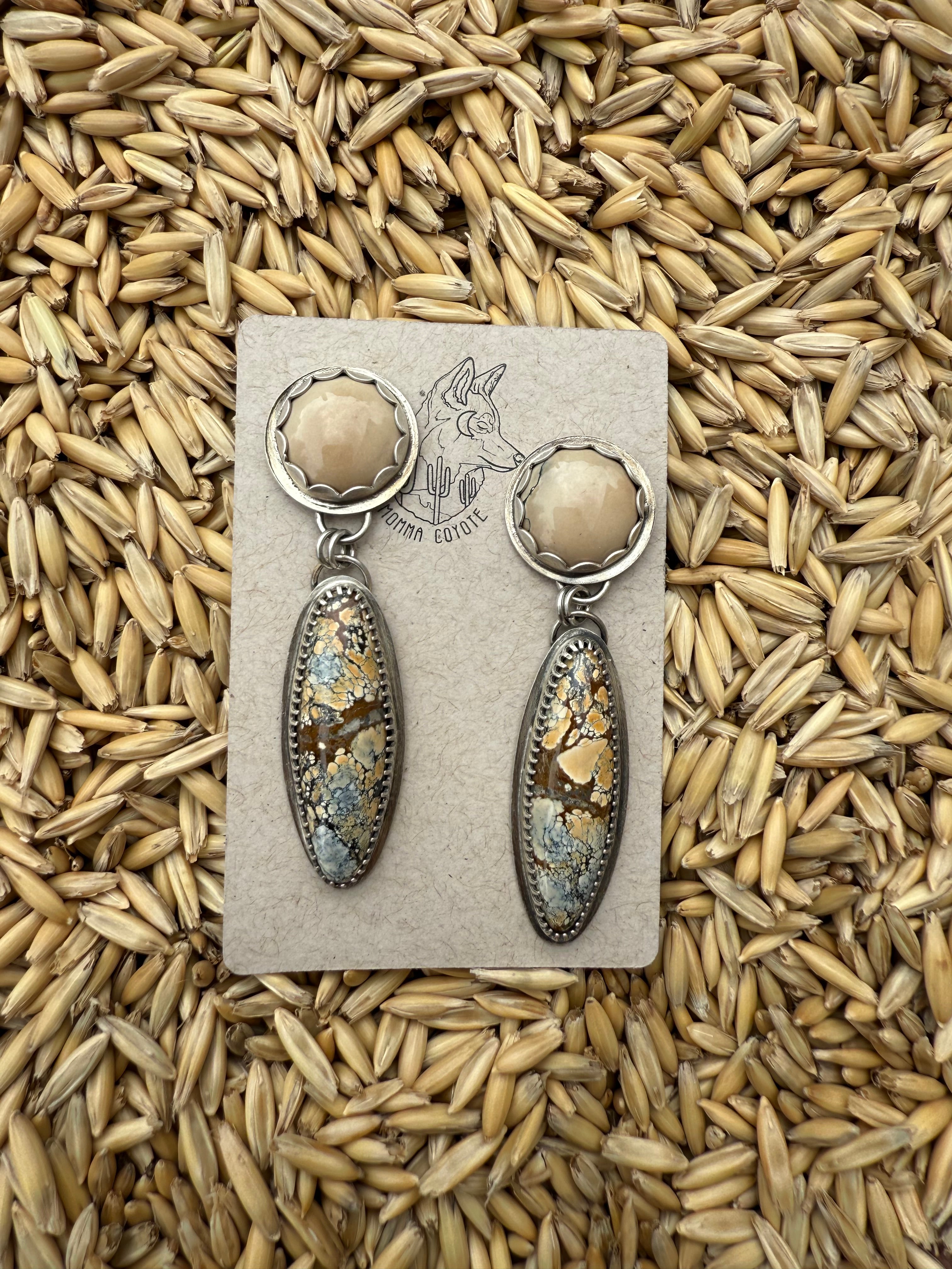 Ivory Creek Two Stone Dangle Studs