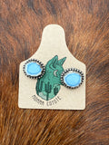 Golden Hill Turquoise Sliced Nugget Studs - Small
