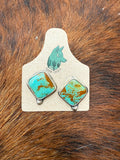 Royston Ribbon Turquoise diamond shape studs