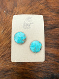 Gobi Desert Turquoise Circle Studs