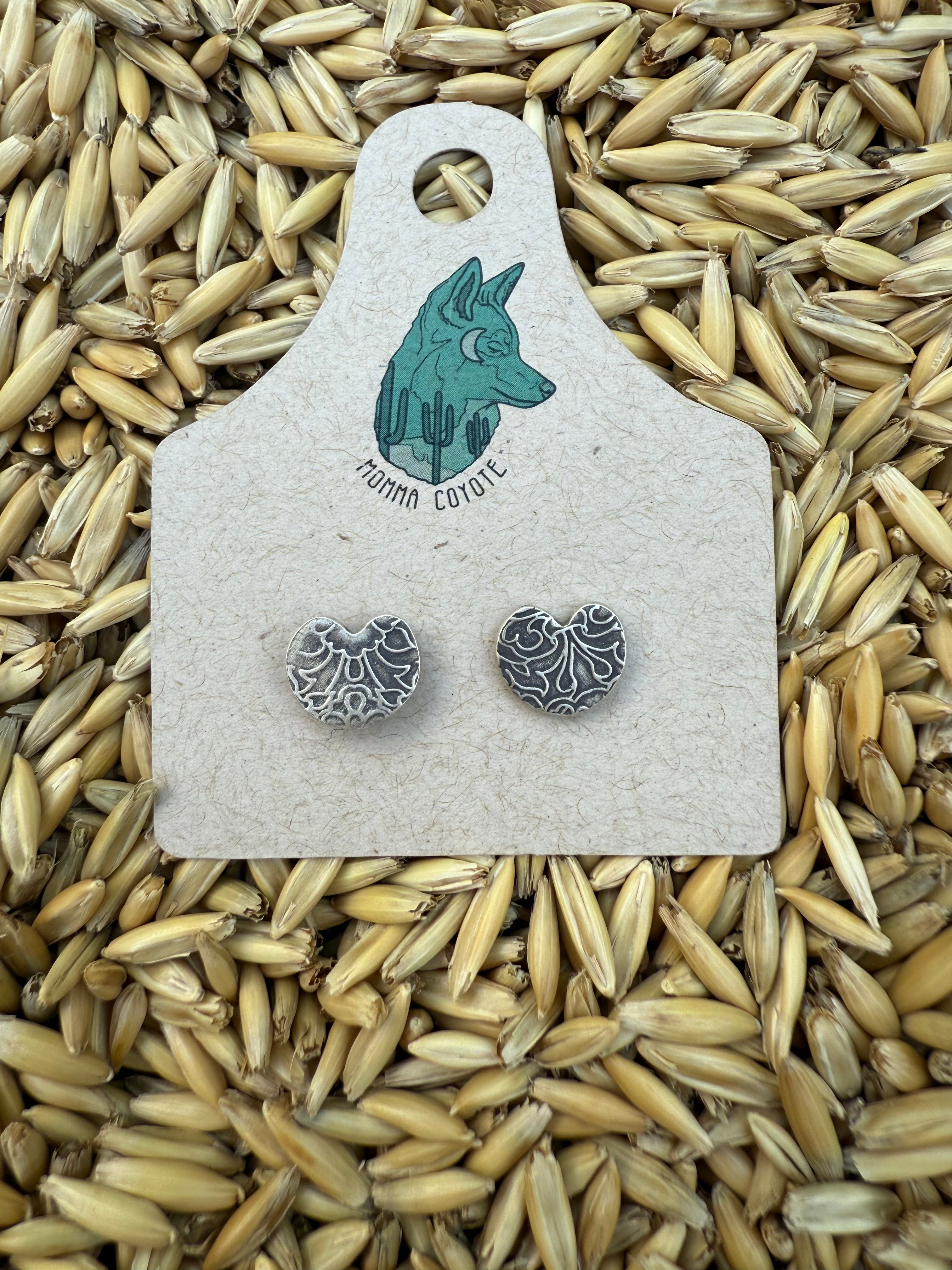 Textured Heart Studs
